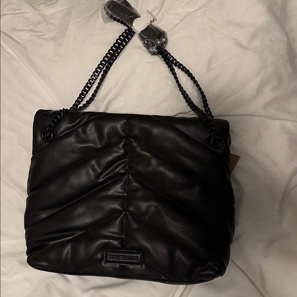 STEVEN MADDEN Black LEATHER Quilted Women's Bag - Picture 4 of 5